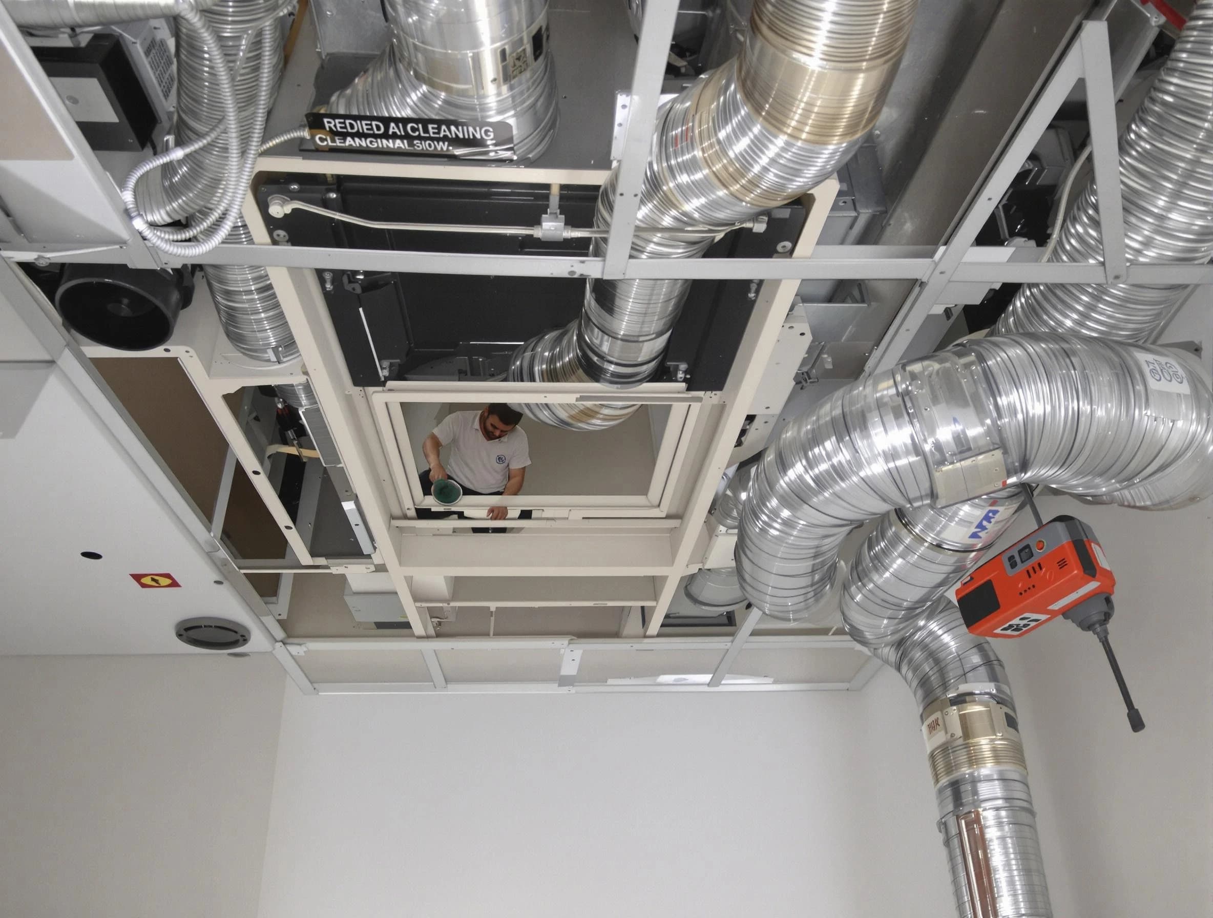 Los Lunas Air Duct Cleaning technician performing detailed central duct system cleaning in Los Lunas