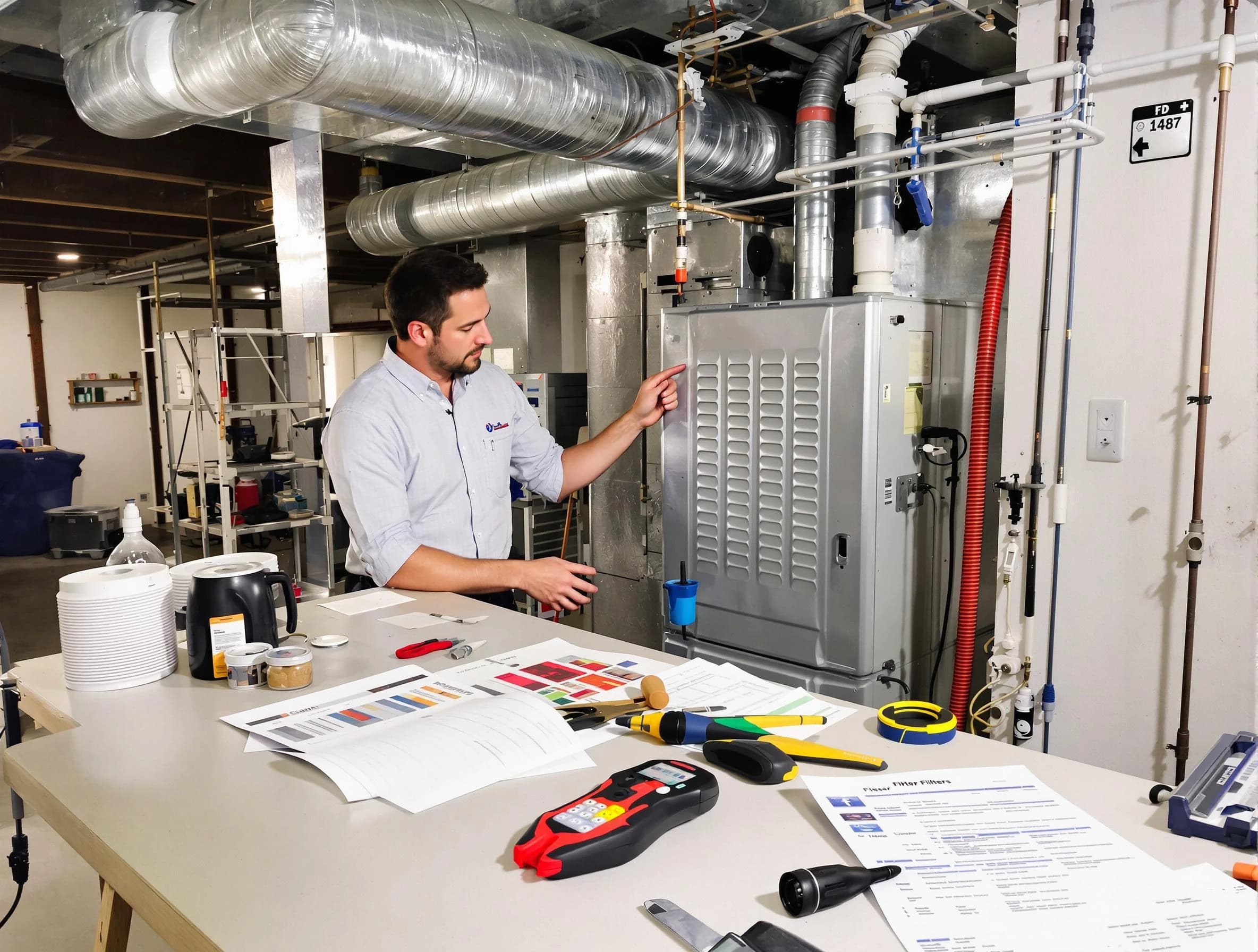 Los Lunas Air Duct Cleaning inspector conducting detailed filter system evaluation using professional diagnostic tools in Los Lunas