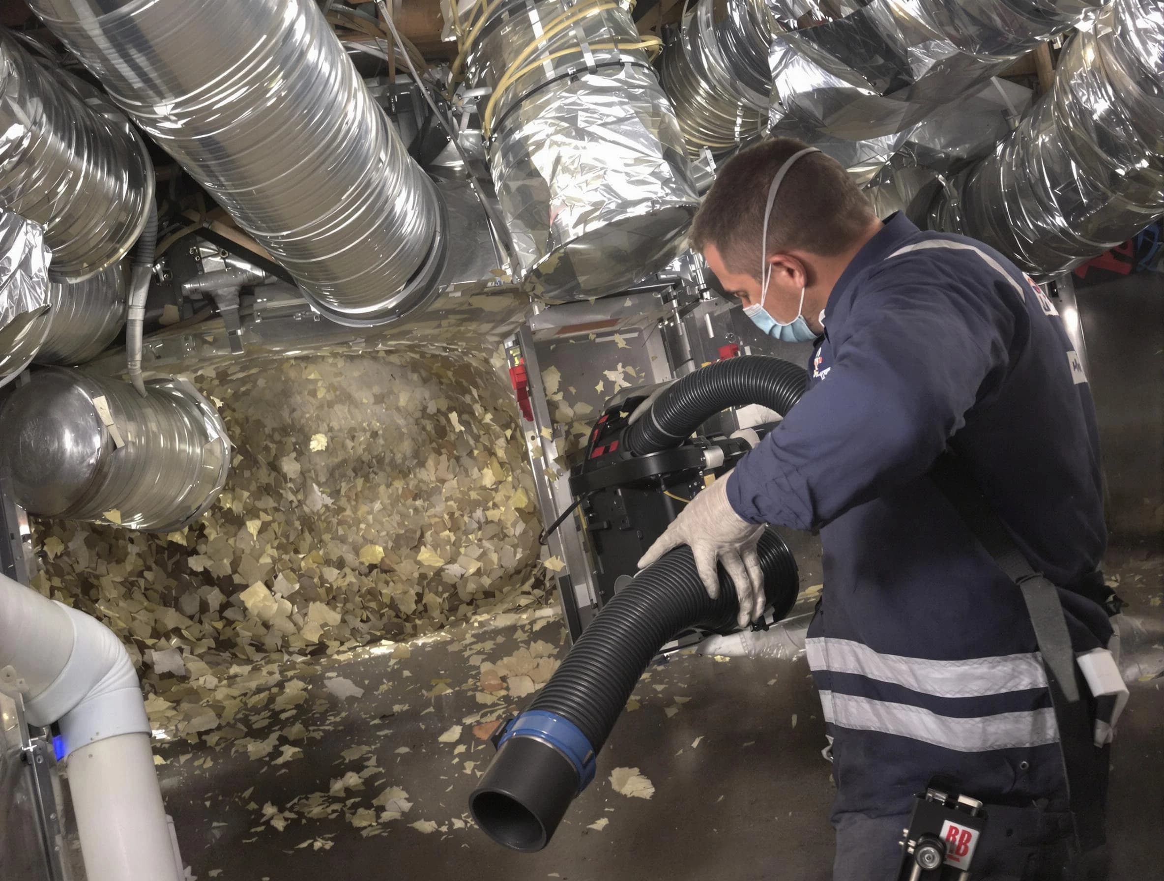 Los Lunas Air Duct Cleaning specialist operating negative pressure cleaning equipment for thorough duct maintenance in Los Lunas