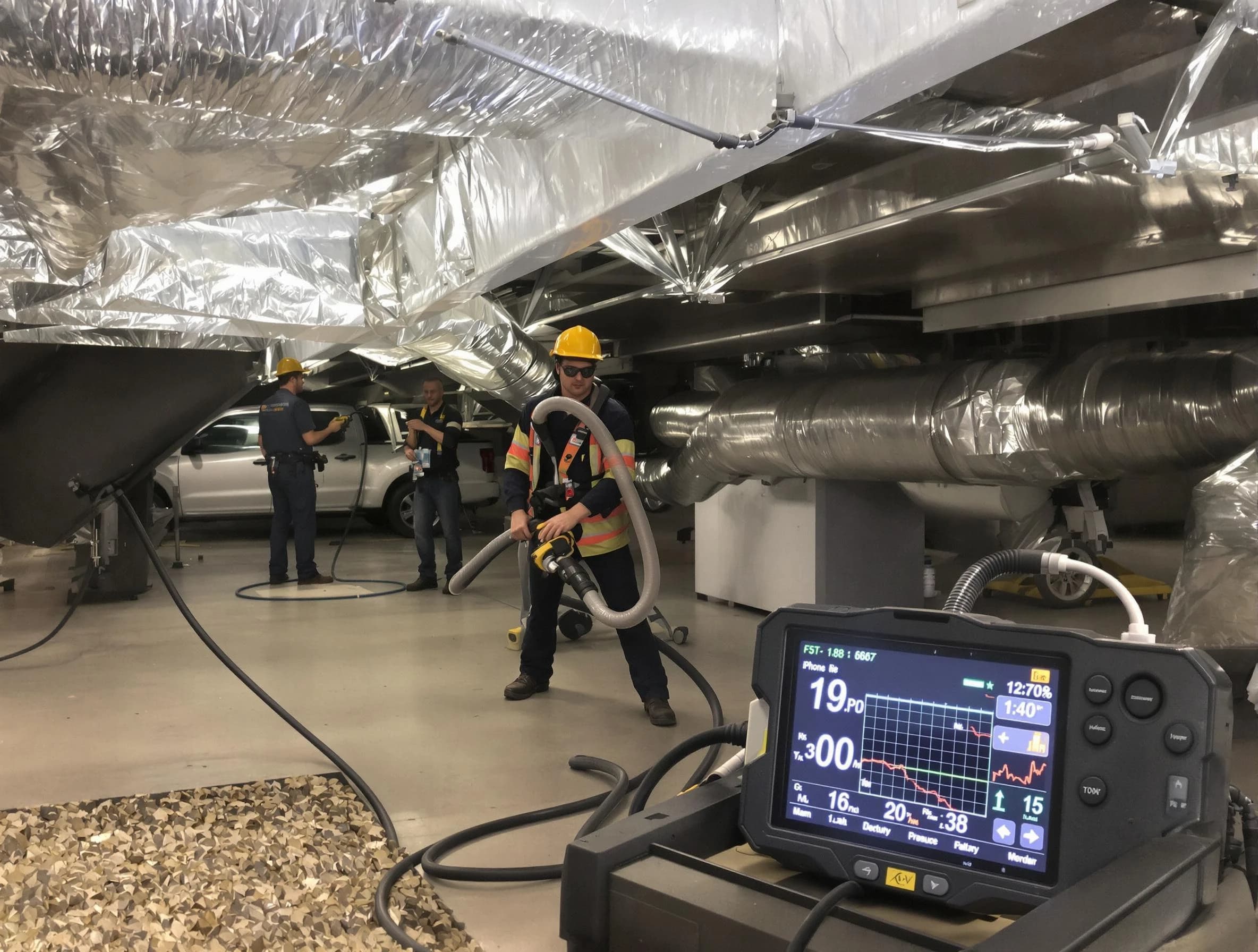 Professional negative pressure duct cleaning by Los Lunas Air Duct Cleaning in Los Lunas