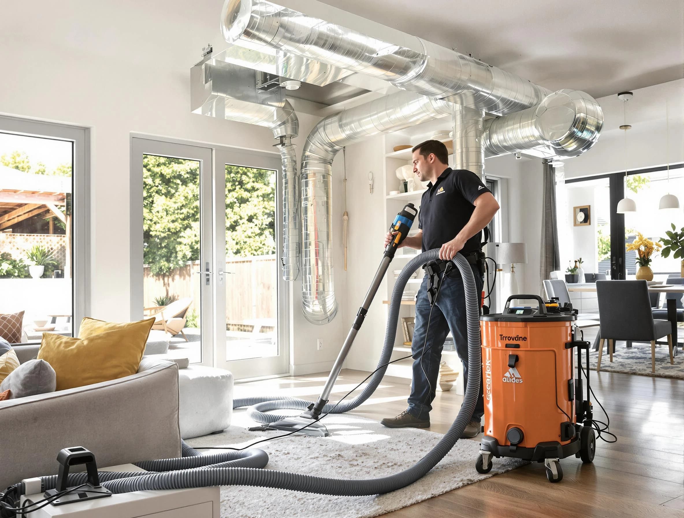 Los Lunas Air Duct Cleaning specialist performing thorough residential duct cleaning using advanced equipment in Los Lunas