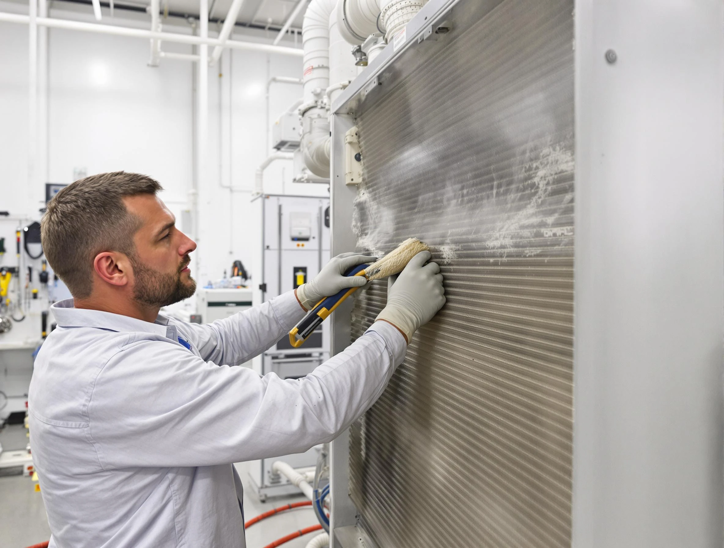 Los Lunas Air Duct Cleaning technician performing precision commercial coil cleaning at a Los Lunas business