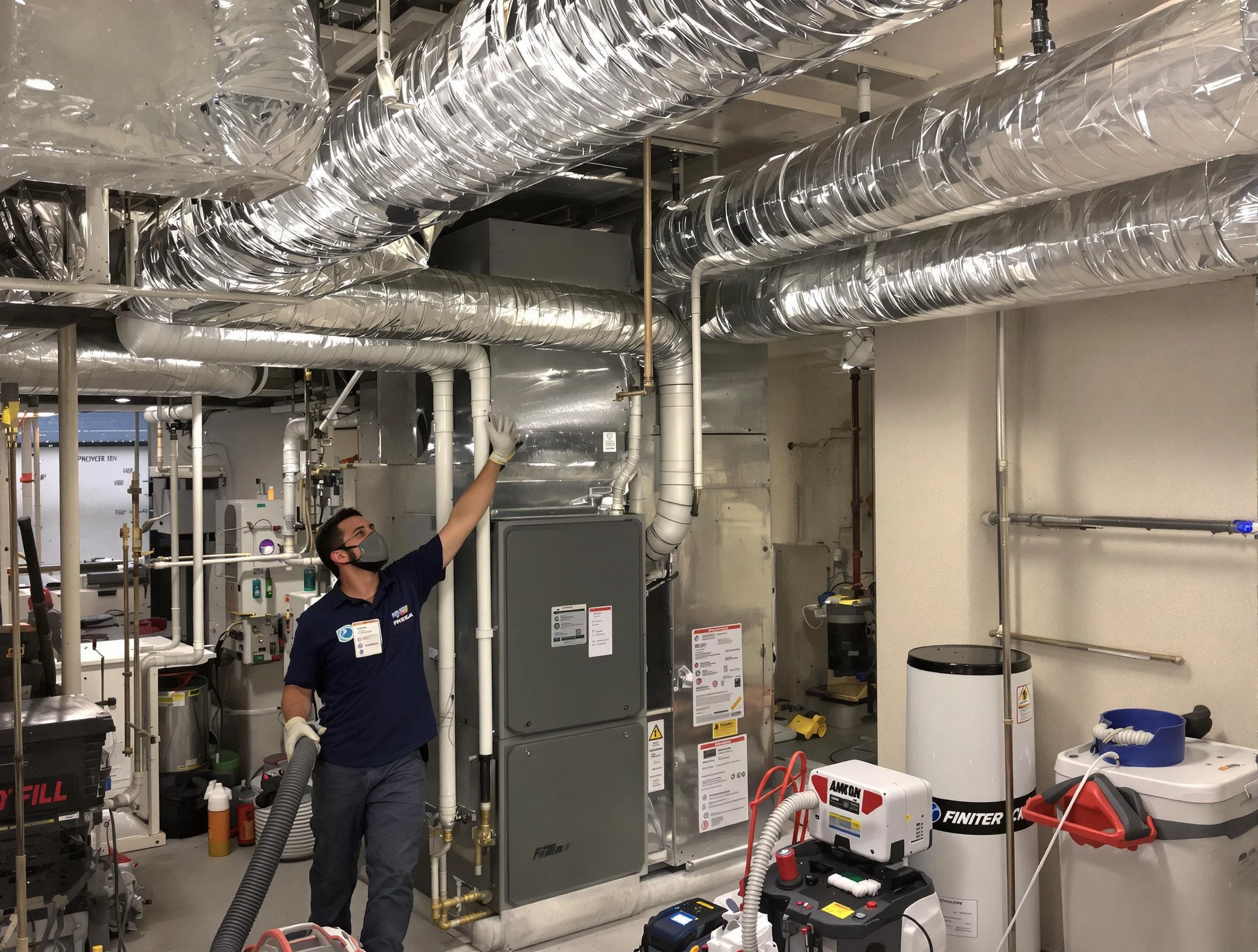 Los Lunas Air Duct Cleaning specialist performing thorough furnace duct cleaning in a Los Lunas residence