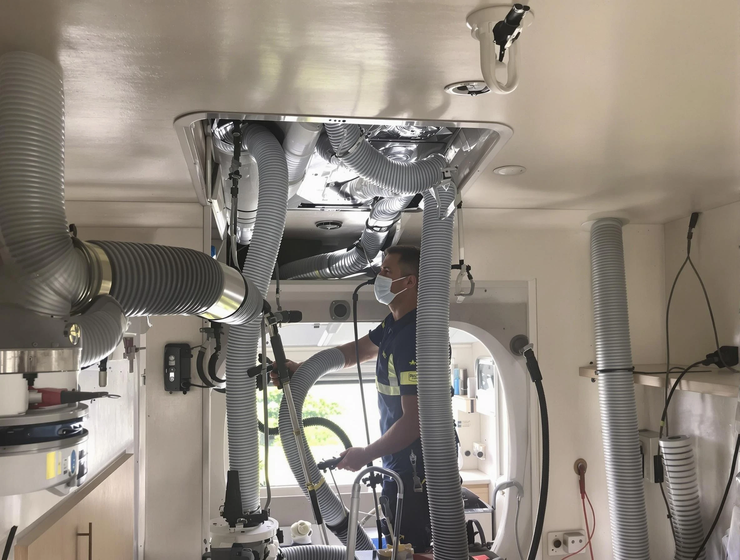 Los Lunas Air Duct Cleaning specialist performing precise mobile home duct cleaning in Los Lunas