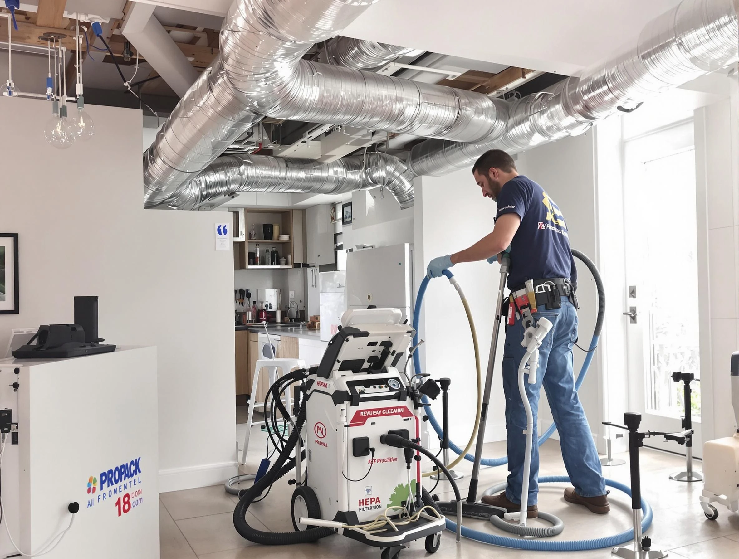 Los Lunas Air Duct Cleaning technician performing advanced pure duct cleaning with specialized equipment in Los Lunas
