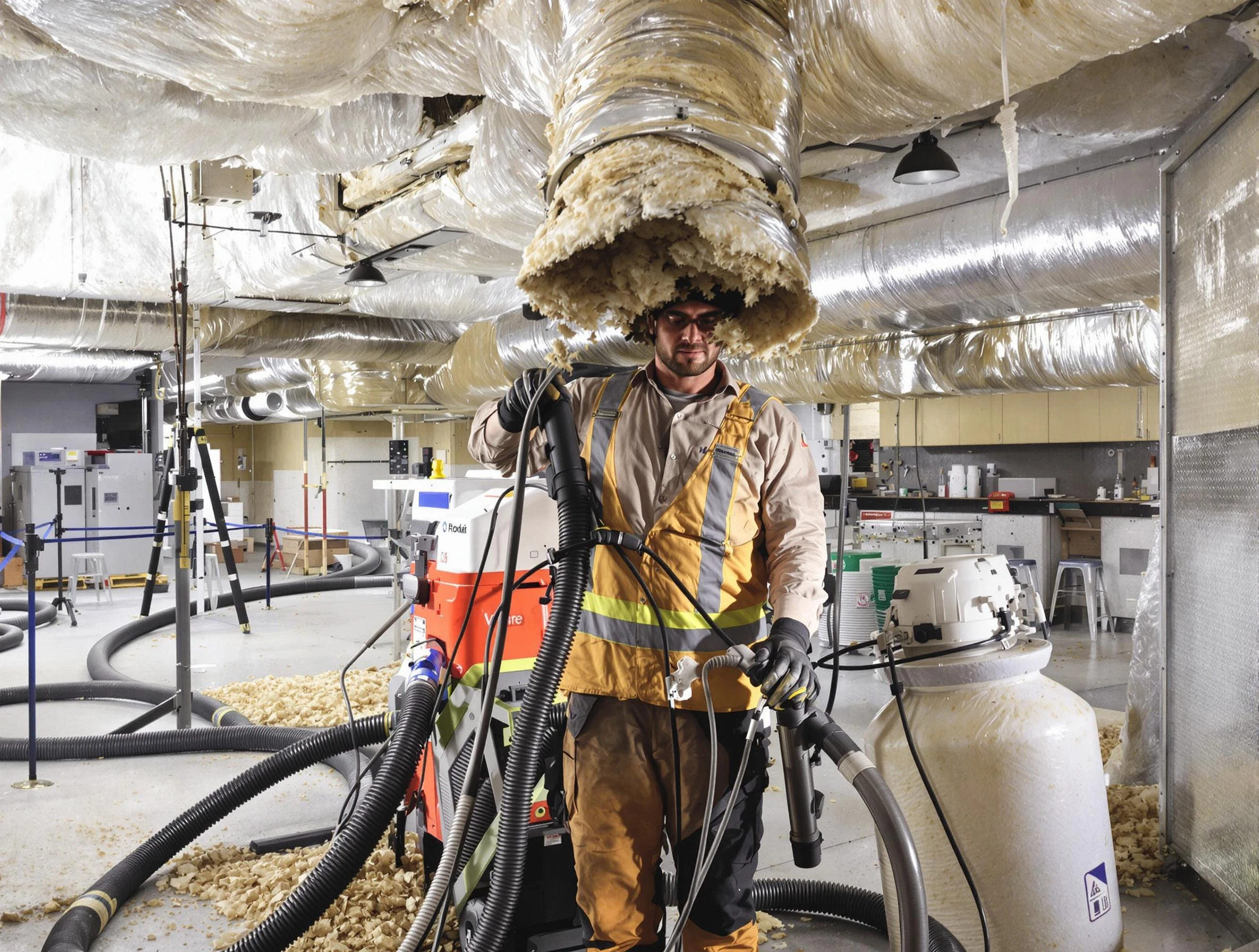 Professional vacuum insulation removal by Los Lunas Air Duct Cleaning expert in Los Lunas